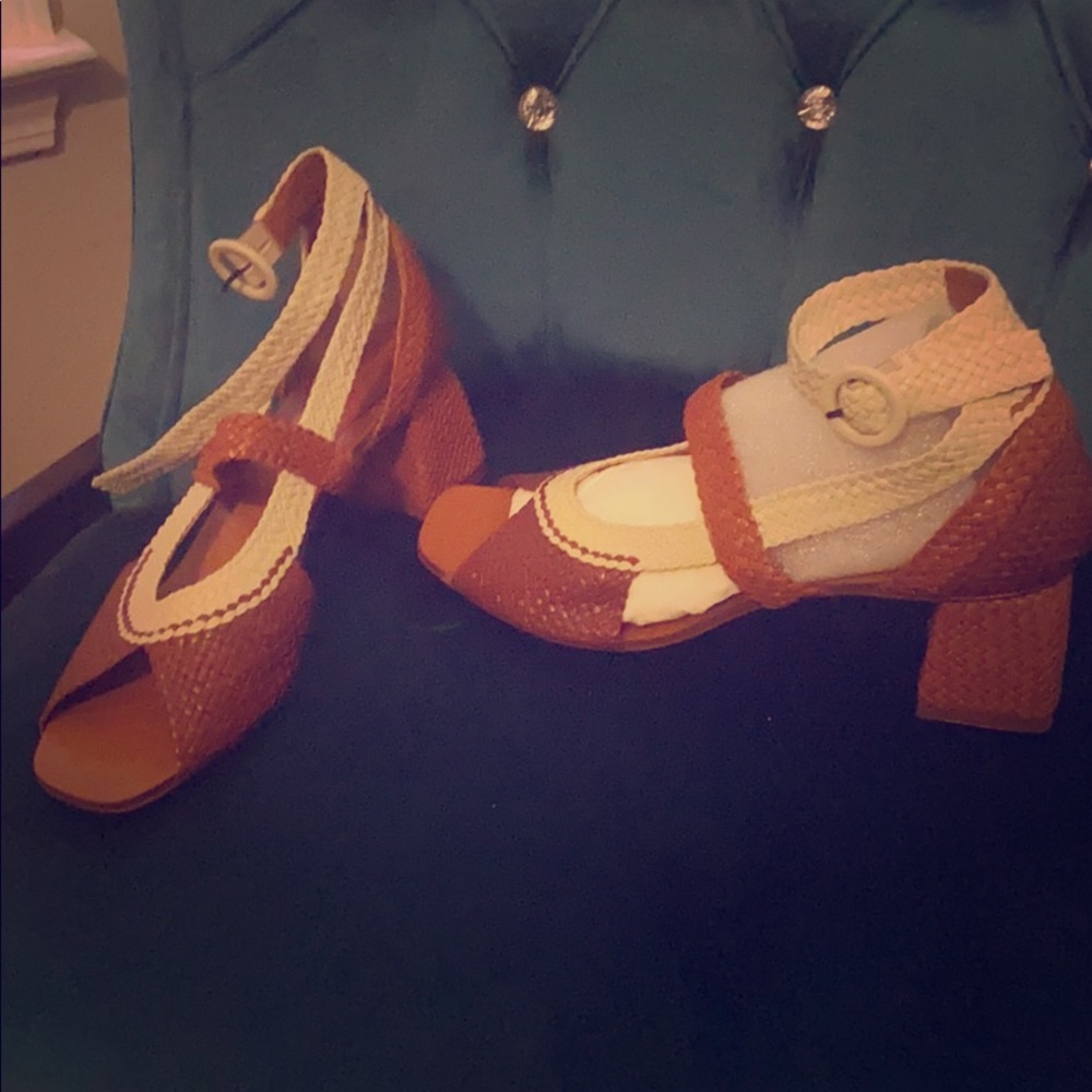 Gorgeous woven sandals by Stuart Weitzman.